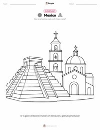 Mexico kleurplaat voor kinderen