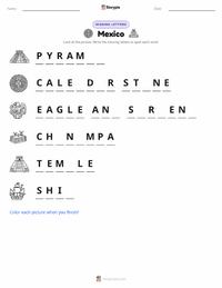 Mexico printable worksheet preview