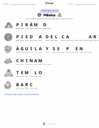 Vista previa de la hoja de trabajo imprimible de México