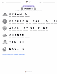 Aperçu de la feuille de travail imprimable Mexique