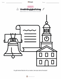 Vierter Juli (Unabhängigkeitstag) druckbare Arbeitsblatt Vorschau