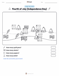 Fourth of July (Independence Day) printable worksheet preview