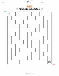 Vierter Juli (Unabhängigkeitstag) druckbare Arbeitsblatt Vorschau