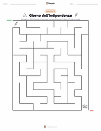 Anteprima della scheda stampabile di Quattro Luglio (Giorno dell'Indipendenza)