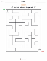 Podgląd drukowalnego arkusza ćwiczeń Czwartego Lipca (Dzień Niepodległości)