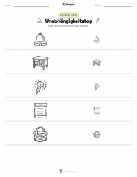 Vierter Juli (Unabhängigkeitstag) druckbare Arbeitsblatt Vorschau