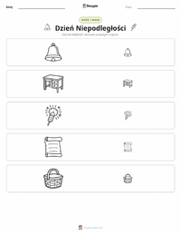Podgląd drukowalnego arkusza ćwiczeń Czwartego Lipca (Dzień Niepodległości)