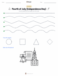 Fourth of July (Independence Day) printable worksheet preview