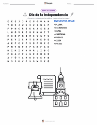 Vista previa de la hoja de trabajo imprimible de Cuatro de Julio (Día de la Independencia)
