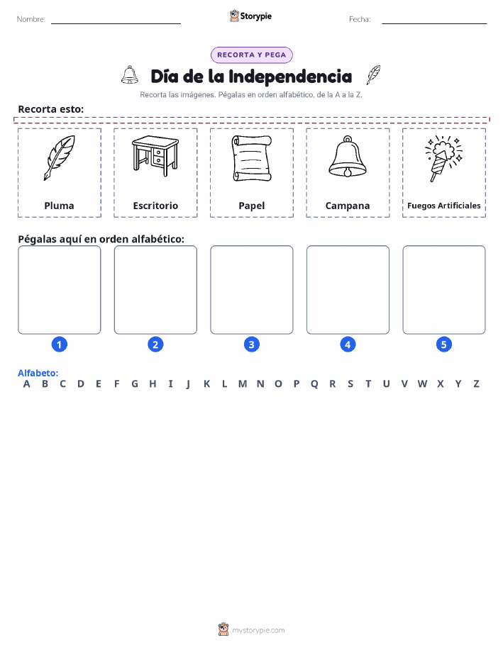 Cortar y Pegar el Alfabeto