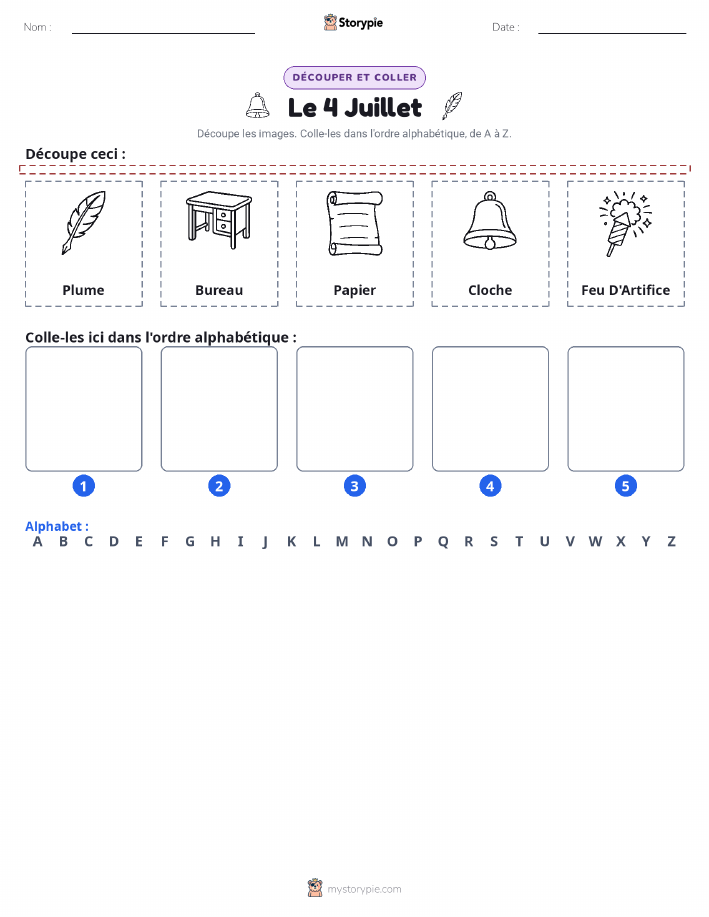 Découper & Coller l'Alphabet