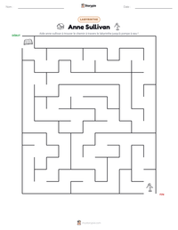 Aperçu de la feuille de travail imprimable Anne Sullivan