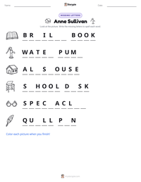 Anne Sullivan printable worksheet preview