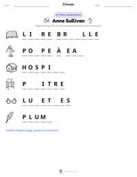 Aperçu de la feuille de travail imprimable Anne Sullivan