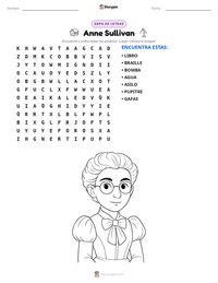 Vista previa de la hoja de trabajo imprimible de Anne Sullivan