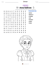 Prabaca lembar kerja cetak Anne Sullivan
