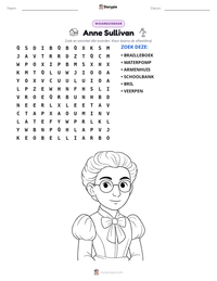 Anne Sullivan afdrukbare werkblad voorbeeld