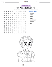 Podgląd drukowalnego arkusza ćwiczeń Anne Sullivan