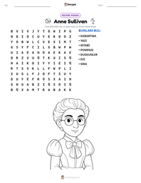 Anne Sullivan yazdırılabilir çalışma sayfası önizlemesi