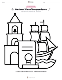 Mexican War of Independence coloring page for kids
