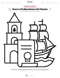 Pagina da colorare di Guerra d'indipendenza del Messico per bambini