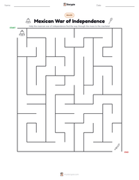Mexican War of Independence printable worksheet preview