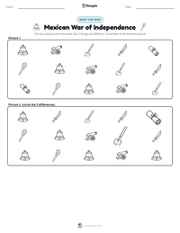 Mexican War of Independence printable worksheet preview