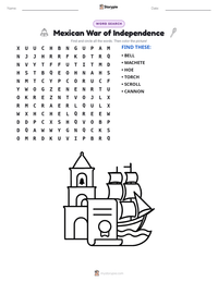 Mexican War of Independence printable worksheet preview