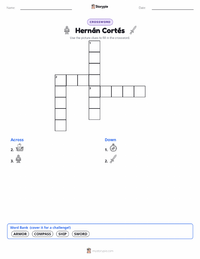 Hernán Cortés printable worksheet preview