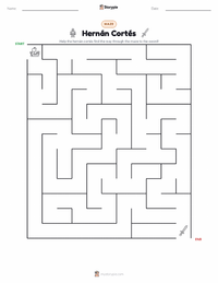 Hernán Cortés printable worksheet preview