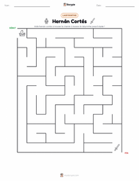 Aperçu de la feuille de travail imprimable Hernán Cortés