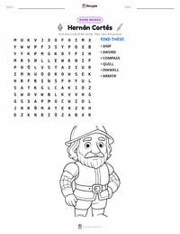 Hernán Cortés printable worksheet preview