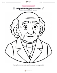 Página para colorear de Miguel Hidalgo y Costilla para niños