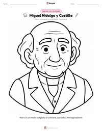 Pagina da colorare di Miguel Hidalgo y Costilla per bambini