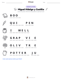 Miguel Hidalgo y Costilla printable worksheet preview