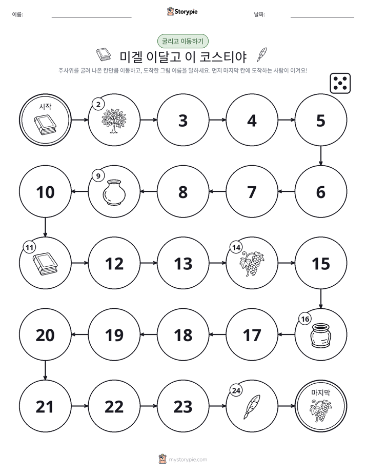 주사위 굴리고 이동하기 게임