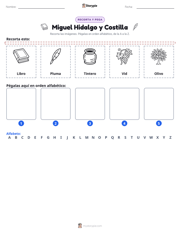 Cortar y Pegar el Alfabeto