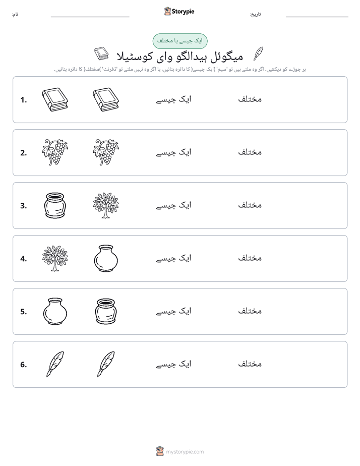 ایک جیسا یا مختلف