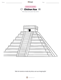 Prévia da folha de atividades imprimível Chichen Itza