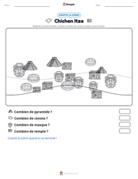 Aperçu de la feuille de travail imprimable Chichen Itza