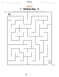Chichen Itza druckbare Arbeitsblatt Vorschau