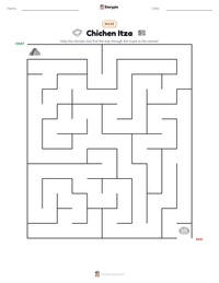 Chichen Itza printable worksheet preview