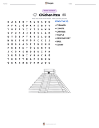 Chichen Itza printable worksheet preview
