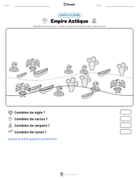 Aperçu de la feuille de travail imprimable Empire Aztèque