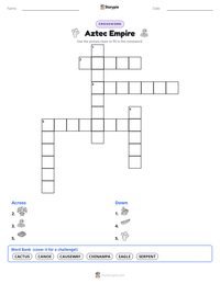 Aztec Empire printable worksheet preview