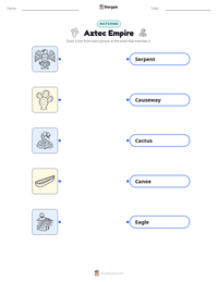 Aztec Empire printable worksheet preview