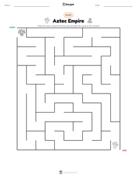 Aztec Empire printable worksheet preview