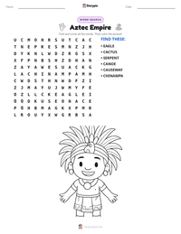 Aztec Empire printable worksheet preview