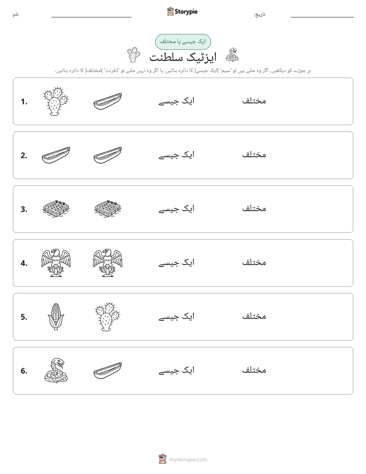ایک جیسا یا مختلف