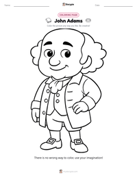 John Adams coloring page for kids